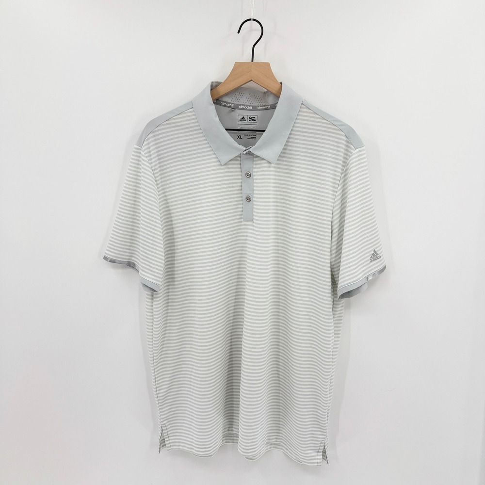 Adidas Mens XL Climachill Performance Golf Polo Shirt Athletic Preppy Activewear